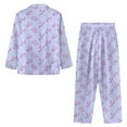 thumbnail image 6 of FOR U DESIGNS Star Axolotl Button Down Nightwear for Women 2 Piece Button Up Pajama Sleepwear Long Sleeve Pants and Tops for Women Size L Button Loungewear, 6 of 6