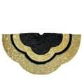 thumbnail image 2 of Northlight 48" Black and Gold Velveteen Floral Scallop Christmas Tree Skirt, 2 of 3