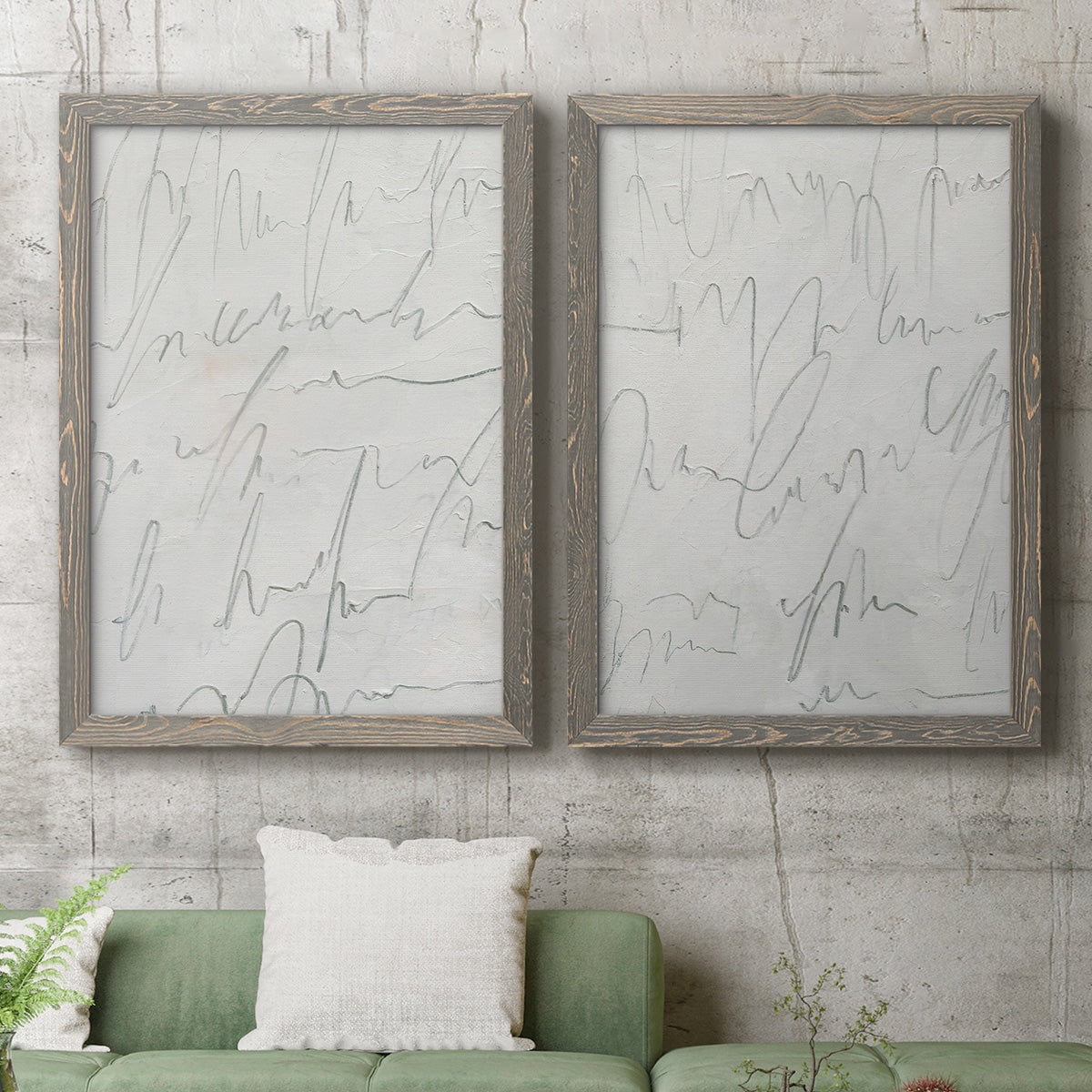 Scrabble I - Premium Framed Canvas 2 Piece Set - Ready to Hang