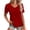 Red, variant on Women's T Shirts, Scalloped Floral Lace Hollow Crochet U Neck Rhinestone Trim Short Sleeve Loose Elegant Dressy Casual Summer Work Tops, Blue M
