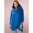 thumbnail image 5 of Women'S Plus Size Hooded Fleece Lined Sweatshirt Full Zip Casual Long Sleeve Outdoor Jacket Blue XXL, 5 of 7