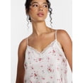 thumbnail image 5 of Joyspun Women's Lace Trim Stretch Satin Cami and Shorts Set, 2-Piece, Sizes XS-3X, 5 of 6