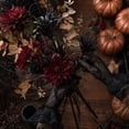 thumbnail image 4 of 2 Sticks Halloween Black Artificial Flowers,Gothic Silk Rose Bouquet with Long Stems,Fake Floral Arrangement for Home Table Vase Centerpiece Decor, 4 of 7