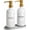 White, variant on Glass Soap Dispenser (2 Pack), 16 Fl Oz Hand & Dish Soap Dispenser Bottles Set with Leak-Resistant Stainless Steel Pump, Non-Slip Pad, 14 Labels for Kitchen and Bathroom