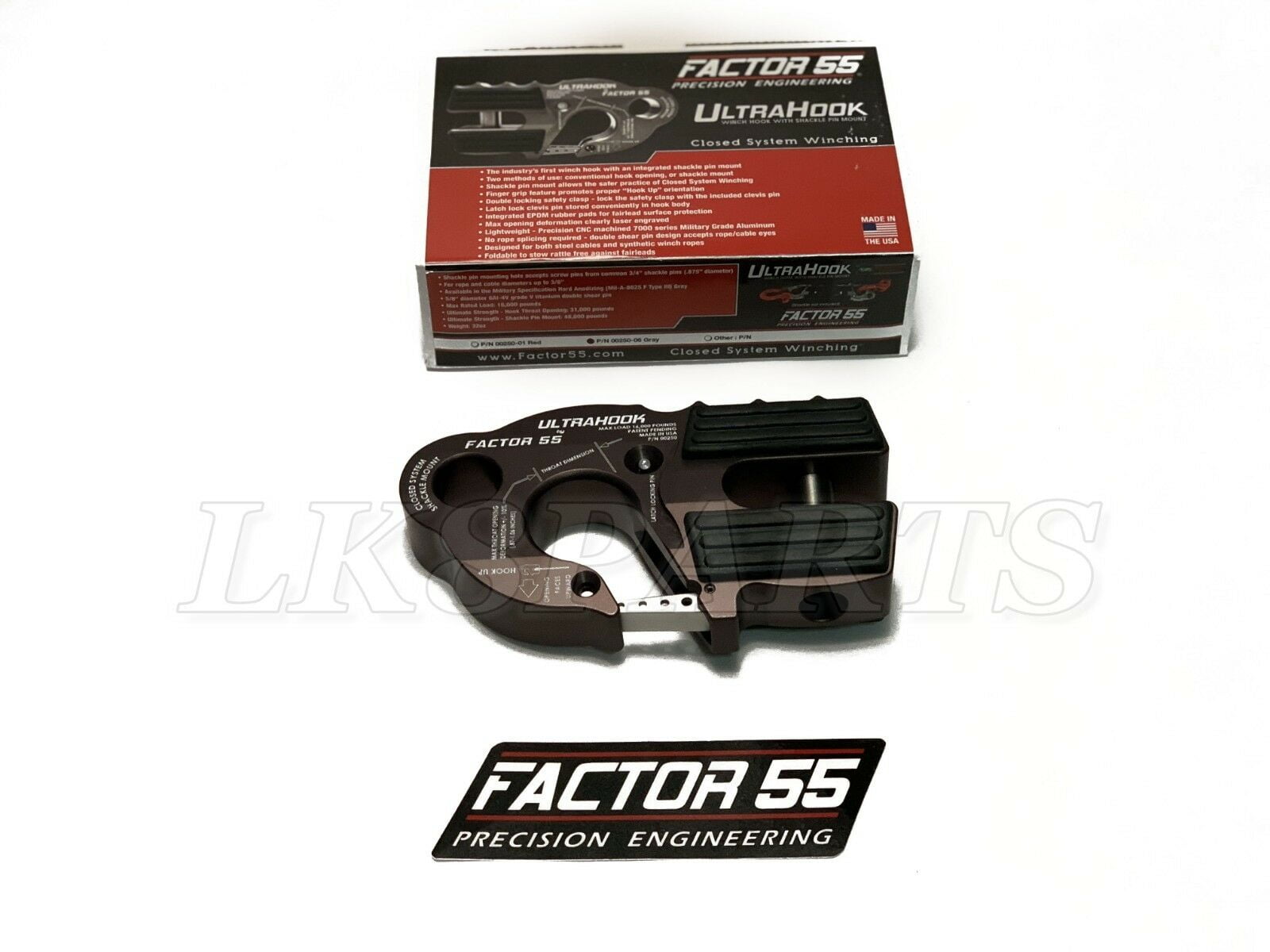 Factor 55 Gray UltraHook Winch Hook For Up To 3/8" Winch Cable or