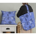 thumbnail image 5 of Soimoi Blue Silk Fabric Direction Compass & Lighthouse Map Print Fabric by Yard 42 Inch Wide, 5 of 5