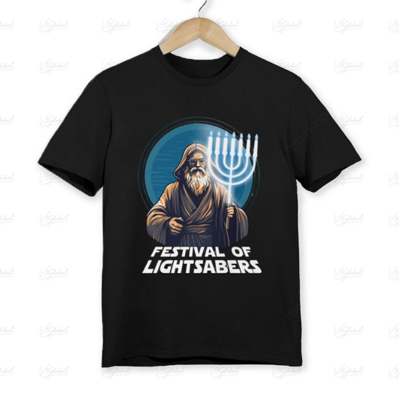Festival Of Lightsabers Funny Hanukkah Parody Unisex T-Shirt, up to size 5XL