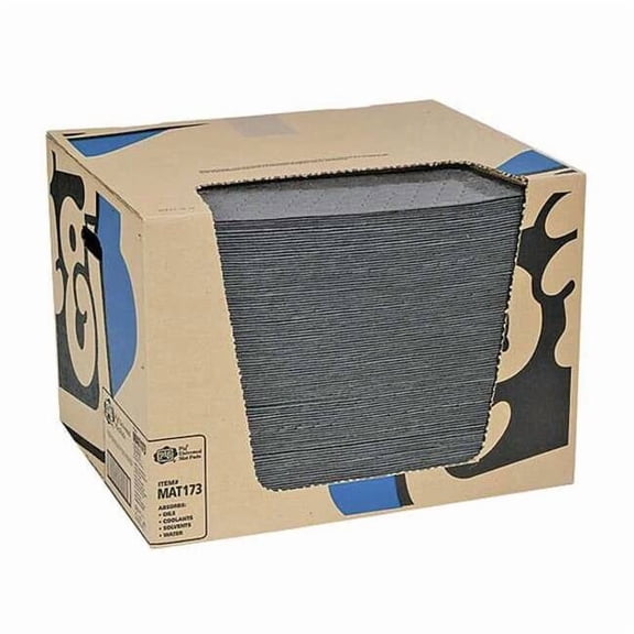 Pig Sorbent Pad, 18 gal, 16 in x 20 in, Universal, Gray, Polypropylene MAT173