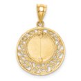thumbnail image 3 of 14K Yellow Gold Brushed & Polished Virgin Mary Pendant, 3 of 7