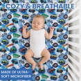 thumbnail image 5 of Today's Kids 2-Pack Monster Trucks Fitted Baby Crib Sheets Boy - Soft & Breathable Nursery Toddler Bed Sheets for Boys Elastic Edge Deep Pockets Machine Wash, Fits 28 x 52" Mattress, 2 Printed Sheets, 5 of 7