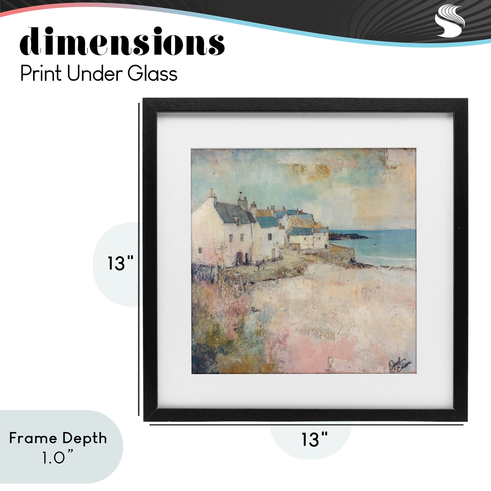 Stupell Industries Town Corner Architecture Black Framed Print Under Glass, design by Opal Edison