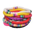 thumbnail image 2 of 10 Uds. Pulseras de surfista de vinilo de polímero de Color arcoíris, discos hechos a mano, pulsera Bohemia, joyería hecha a mano DIY, 2 of 5