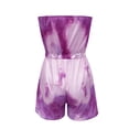 thumbnail image 5 of Savings Clearance 2023! asdoklhq Womens Plus Capris,Women's Casual Tie-dye Printing Short Playsuit Loose Lady Tube Top Jumpsuit, 5 of 5