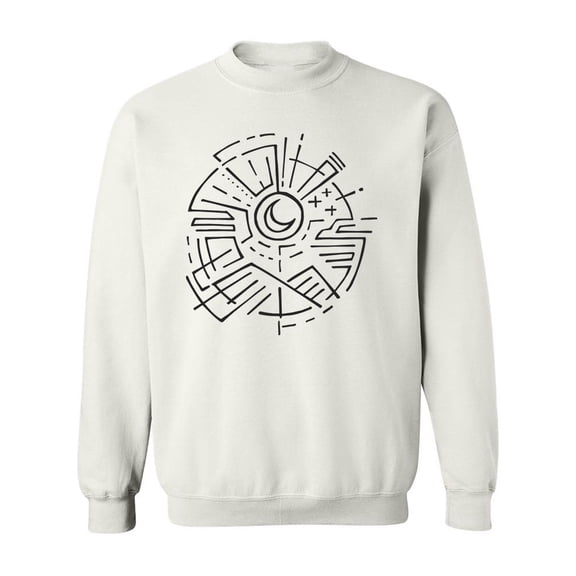 Moon And Mountains Symbol . Sweatshirt Men -Image by Shutterstock, Male Medium