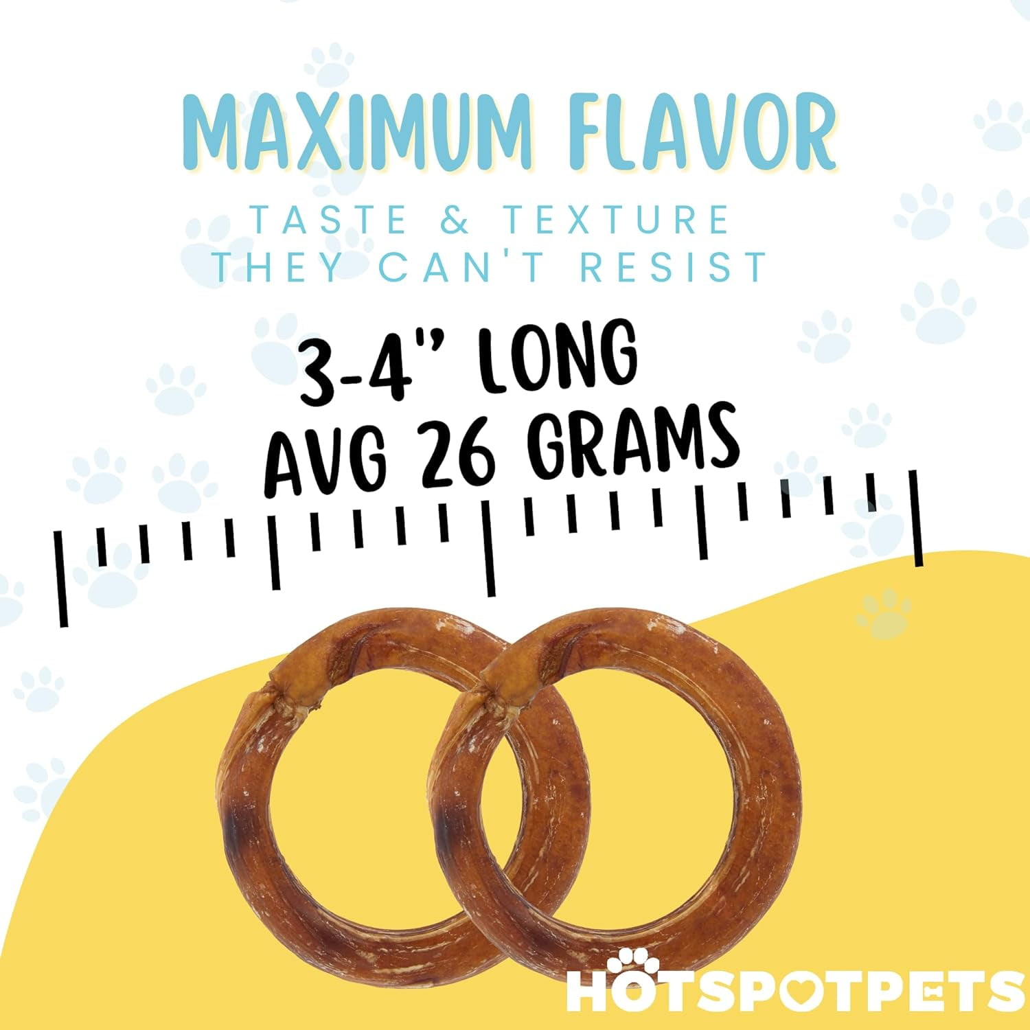 HotSpot Pets Bully Stick Rings for Dogs (5 Pack) - Premium All Natural Beef Pizzle Chew Treats - Grain Free