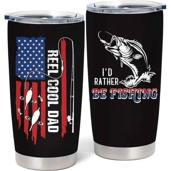 Fathers Day Fishing Gifts for Dad - Fisherman Gifts for Him - Fishing Lovers Gift from Son/Daughter/Wife, 20 oz Insulation Stainless Steel Tumbler