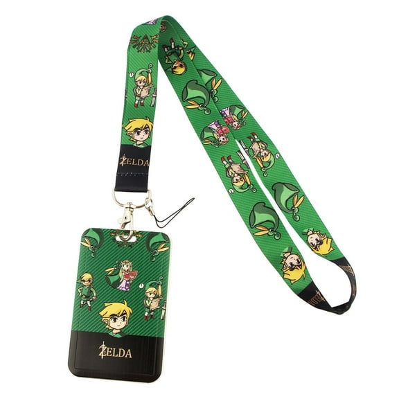 Legend of Zelda Green Lanyard With ID Holder Keychain