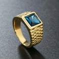 thumbnail image 2 of QQTDFG Gold Plated Stainless Steel Blue Stone Ring for Men Women Wedding Gift Size 7-11-Green-9, 2 of 9