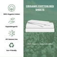 thumbnail image 4 of Organic Textiles Premium Organic Cotton Bed Sheets (4 Pcs.) Set, GOTS Certified - 550 Thread Count (Queen, White), 4 of 6