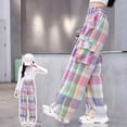 thumbnail image 4 of GYRATEDREAM Girls Cargo Pants Elastic Waist Casual Jogger Pants for Girls Streetwear Loose Parachute with Pockets 6-16Years, 4 of 6