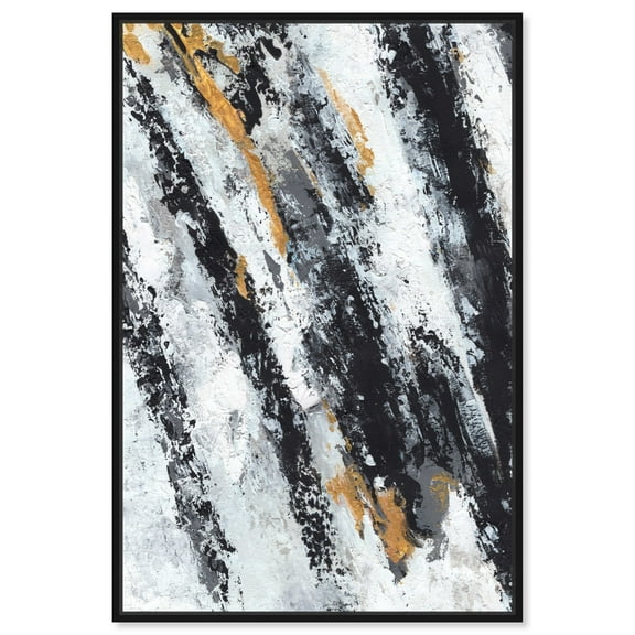 Artistic Blossom Masculine Abstract Man Cave Canvas Wall Art by Notoriart, Black Floater Frame, 10"x15"