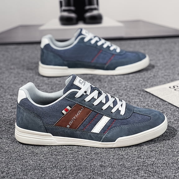 [Breathable Retro Sneakers] Autumn Breathable Faux Denim Retro Casual Sports Sneakers Versatile Trendy Shoes Canvas Shoes Men's Shoes