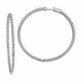 thumbnail image 1 of Sterling Silver Rhodium-plated CZ In and Out Hinged Hoop Earrings QE7949, 1 of 2