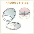 thumbnail image 2 of Uxcell Small Pocket Mirror for Purse, Round Magnifying Foldable Silver Makeup Handheld Compact Mirror for Women, Purse, Travel, Girls, Gift(Pink, 2.95"), 2 of 7