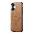 thumbnail image 5 of Magnetic Case for iPhone 16 Luxury Premium PU Leather [Compatible with MagSafe] Shockproof Slim Anti-Scratch Dust-Proof Lightweight Phone Cover For iPhone 16,Brown, 5 of 5