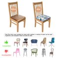 thumbnail image 5 of Blue Pioneer Flower and Bird Seat Covers for Dining Room Chairs Set Of 6,Stretch Printed Washable Chair Seat Cover with Elastic Ties and Button,Removable Waterproof Couch Cushion Covers, 5 of 6