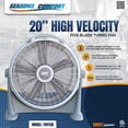 thumbnail image 2 of Seasons Comfort 20-In. 3-Speed High-Velocity Heavy-Duty Air-Circulator Floor Fan with 340° Tilting Head, 2 of 9