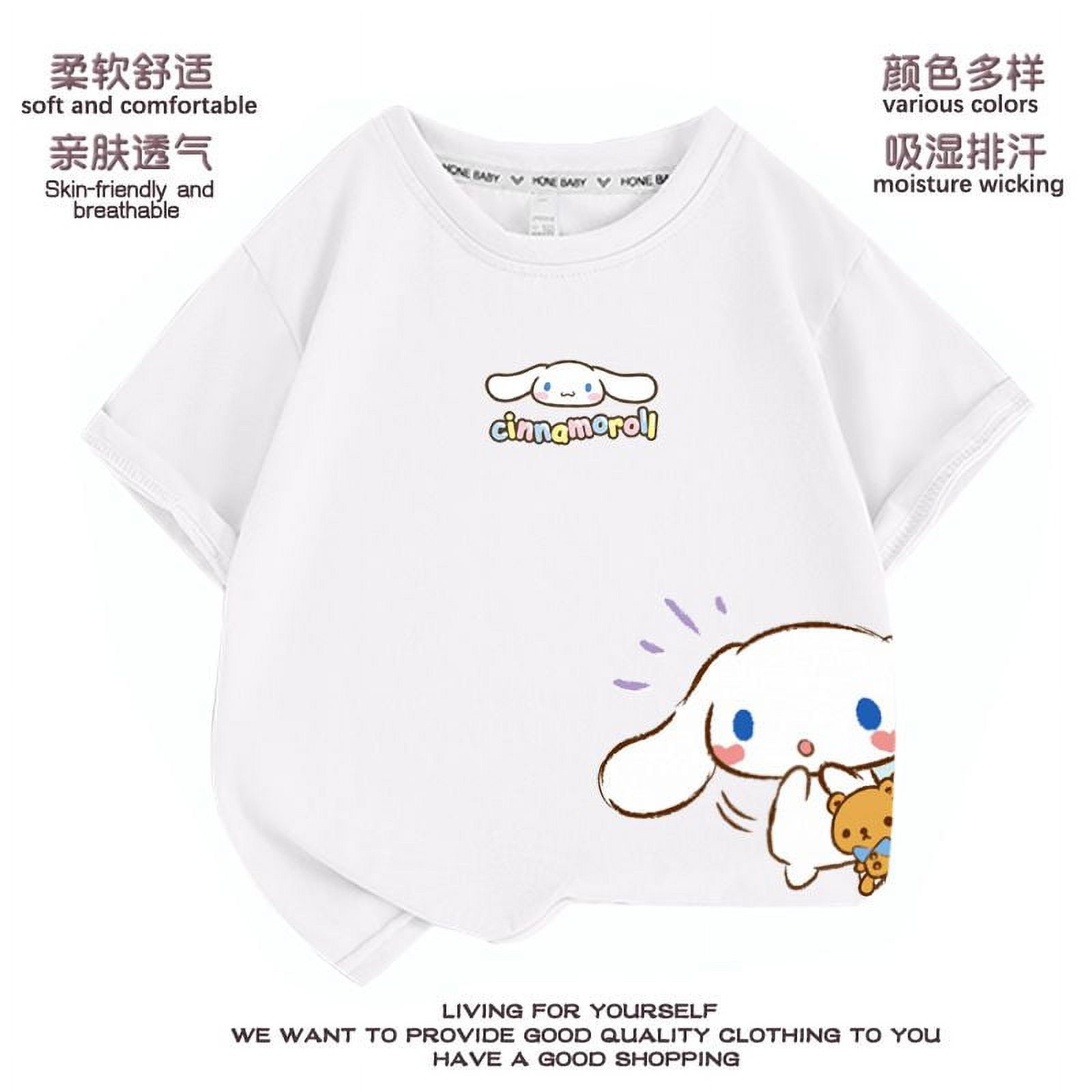 Sanrio Cinnamoroll Y2k Top Crianças T-shirt Kawaii Anime Desenhos Animes  Crianças Casual Roupas Tee Shirt Kid Girl Boy Fashion T Shirt