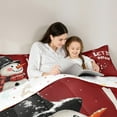 thumbnail image 4 of Feelyou Kawaii Cartoon Snowman Bedding Comforter Set 7 Pieces, Winter Snowflake Print Full Bedding Set, Merry Christmas Reversible Fitted Sheet Flat Sheet, Super Cozy Room Decor, 4 of 7