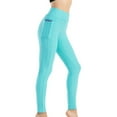 thumbnail image 6 of Huresd Workout Leggings for Women High Waist Compression -Pocket No See Through Tummy Control Cycling Workout Yoga Pants Mint Green L, 6 of 6