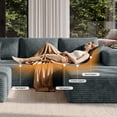thumbnail image 5 of BELHOME 108" U-Shaped Sectional Sofa Boneless Couch, Modular Cloud Couch 50D High-Resilience Foam Compression Sofa, No Assembly Required, Corduroy Deep Seat Sofa for Living Room Apartment, 5 of 10