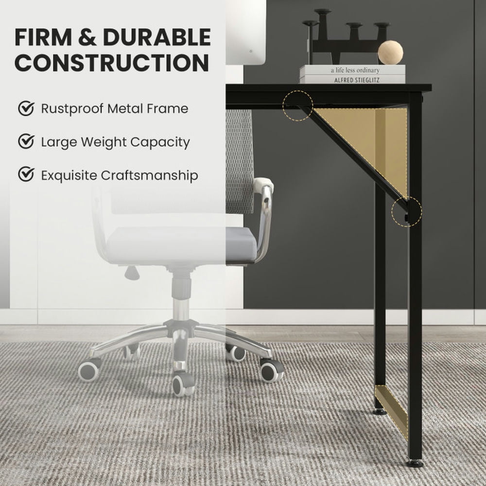 Resenkos L Shaped Computer Desk and Writing Workstation for Home and Office-Black, Home Office Desks, Gaming Computer Desks for Study,Working,Writing