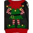 thumbnail image 3 of Infant & Toddler Boys Gray Pom Pom #Elfie Christmas Holiday Knit Sweater NB, 3 of 3