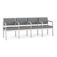 thumbnail image 1 of Lenox Steel Reception Waiting 4-Seat Chair / Silver Steel / Gray / Gray, 1 of 5
