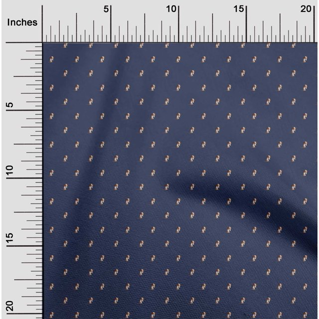 oneOone Georgette Viscose Fabric Cartoon Dog Print Fabric by Yard 42 Inch Wide