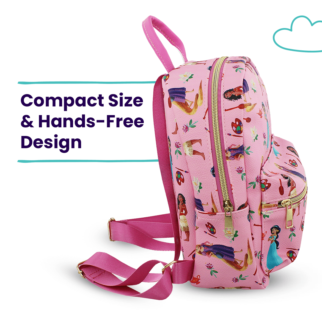 Disney Princess with Flowers Mini PU Leather Backpack Purse DPCM86YT