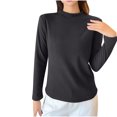 thumbnail image 4 of Wancir Long Sleeve Thermal Shirt for Women Light Fleece Tops Fall 2024 Crew Neck Casual Basic T-Shirts, 4 of 4