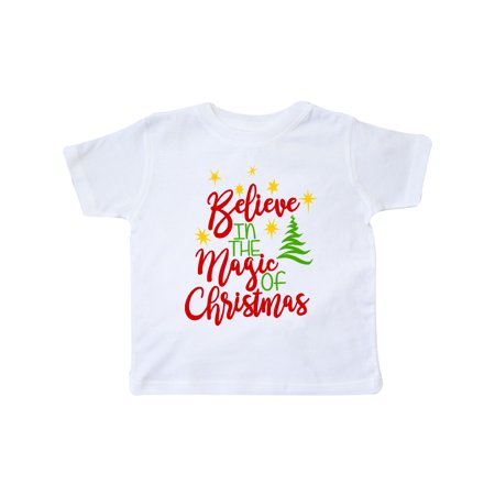 

Inktastic Believe In The Magic Of Christmas Yellow Stars and Tree Gift Toddler Boy or Toddler Girl T-Shirt