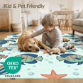 thumbnail image 4 of ODIKA 2'x3' Washable Accent Rug Nautical Underwater Fish Coral Motif Reef Marine Ocean Turtle Felt Playful for Bedroom, Nursery, RV, Pet Friendly, Bedside Mat, 4 of 7