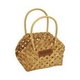 thumbnail image 4 of Cesta de flores tejida a mano Cesta de regalo decorativa con virutas de madera Cesta de mimbre hecha a mano Marrón, 4 of 8