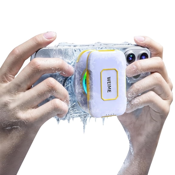 Magnetic Phone Cooler with Rechargeable Battery - 3000mAh Portable Phone Cooler for Gaming & Live Streaming, Compatible for, Clip-on for iPhone&Android, RGB Lights, Ultra Quiet (<18dB)