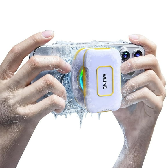 Enfriador Magnético para Teléfono con Batería Recargable - Enfriador Portátil para Teléfono de 3000mAh para Juegos y Transmisión en Vivo, Compatible con Clip para iPhone&Android, Luces RGB, Ultra Sil