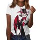 thumbnail image 2 of Hazbin Hotel Moda Casual Mujer Impreso Cuello Redondo Manga Corta Camiseta Top Blanco/S, 2 of 5