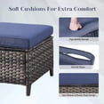 thumbnail image 2 of Opohoro 5-Piece Patio Conversation Set with Swivel Chairs, Ottomans and Side Table, Deep Seat Wicker Outdoor Seating for Porch, 2 of 10