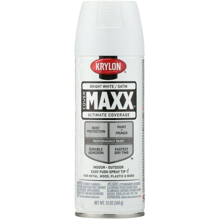 Krylon CoverMaxxâ„¢ Satin Bright White Ultimate Coverage Spray Paint