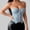 A155 Blue, variant on Women's Burlesque Halloween Costume Corset Top Floral Lace Overlay Sweetheart Neckline Front Ribbon Bows Vintage Boned Bustier for Pirate Cosplay Party